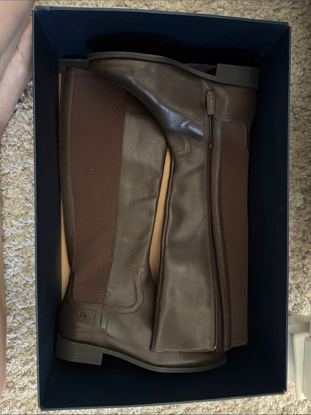 Cole Haan Dark Brown Knee-High Heeled Riding Boots